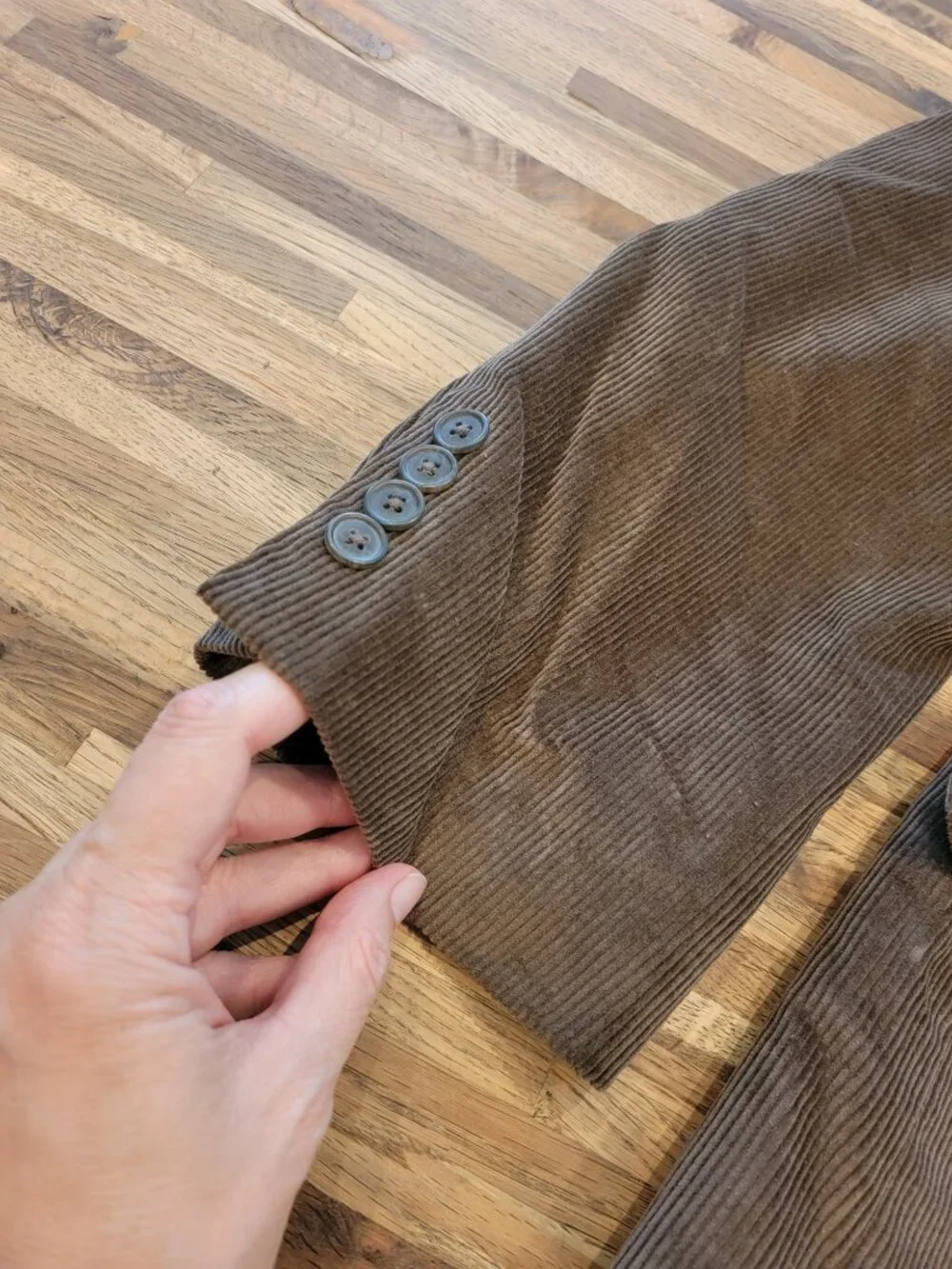 Stafford Essentials Two Button Dark Brown Corduroy Sport Coat Blazer Classic Fit